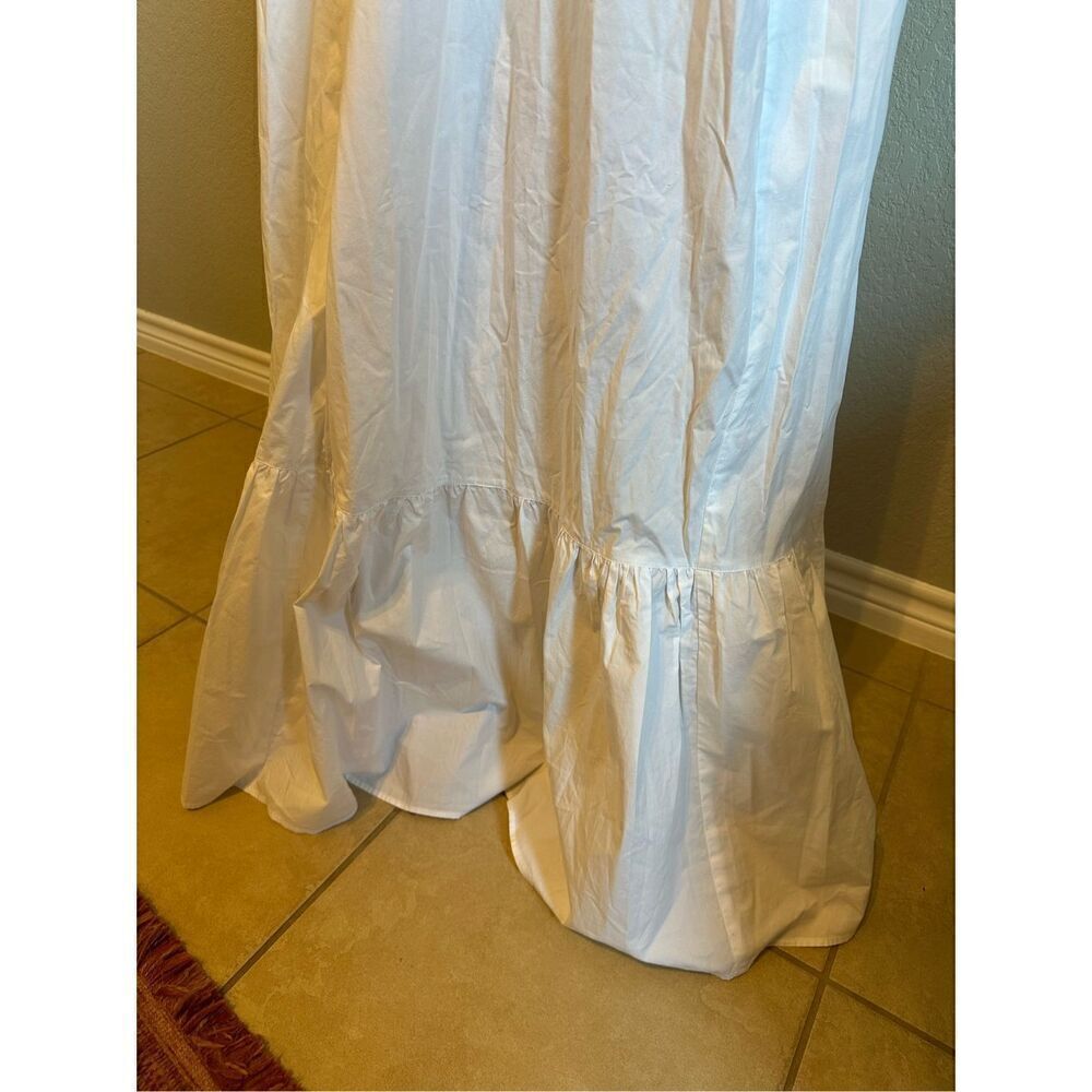 NWT Ephemera White Cotton Maxi Short Sleeve Lightweight Flowy Dress Women Size L - Picture 3 of 15